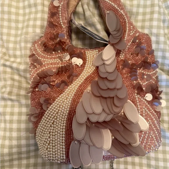 NWT Tj maxx/ Marshalls pink beaded bag - Picture 3 of 6